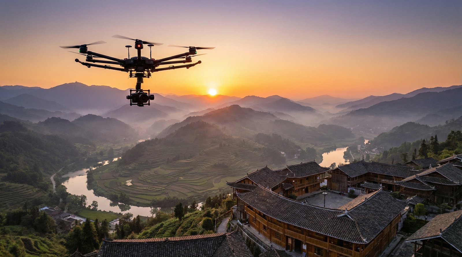 小马拉大车航拍视频